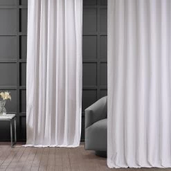Powder White Vintage Cotton Velvet Curtain 13 Powder White Vintage Cotton Velvet Curtain -Chic Curtains Shop VCCH VET20802 69189