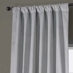 Contempo Grey Vintage Cotton Velvet Curtain -Chic Curtains Shop VCCH VET20808 69191 3