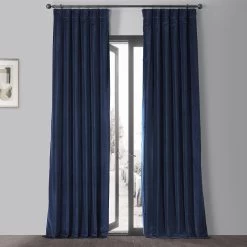 Astrology Blue Vintage Cotton Velvet Curtain