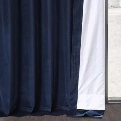 Astrology Blue Vintage Cotton Velvet Curtain -Chic Curtains Shop VCCH VET20811 69192 5