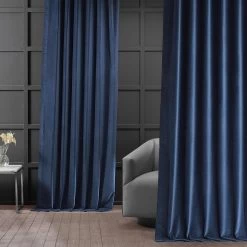 Jewelry Box Blue Vintage Cotton Velvet Curtain -Chic Curtains Shop VCCH VET20812 69193