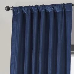 Jewelry Box Blue Vintage Cotton Velvet Curtain -Chic Curtains Shop VCCH VET20812 69193 3