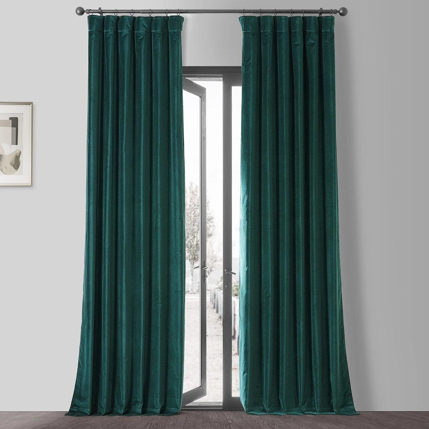 Dublin Green Vintage Cotton Velvet Curtain 3 Dublin Green Vintage Cotton Velvet Curtain