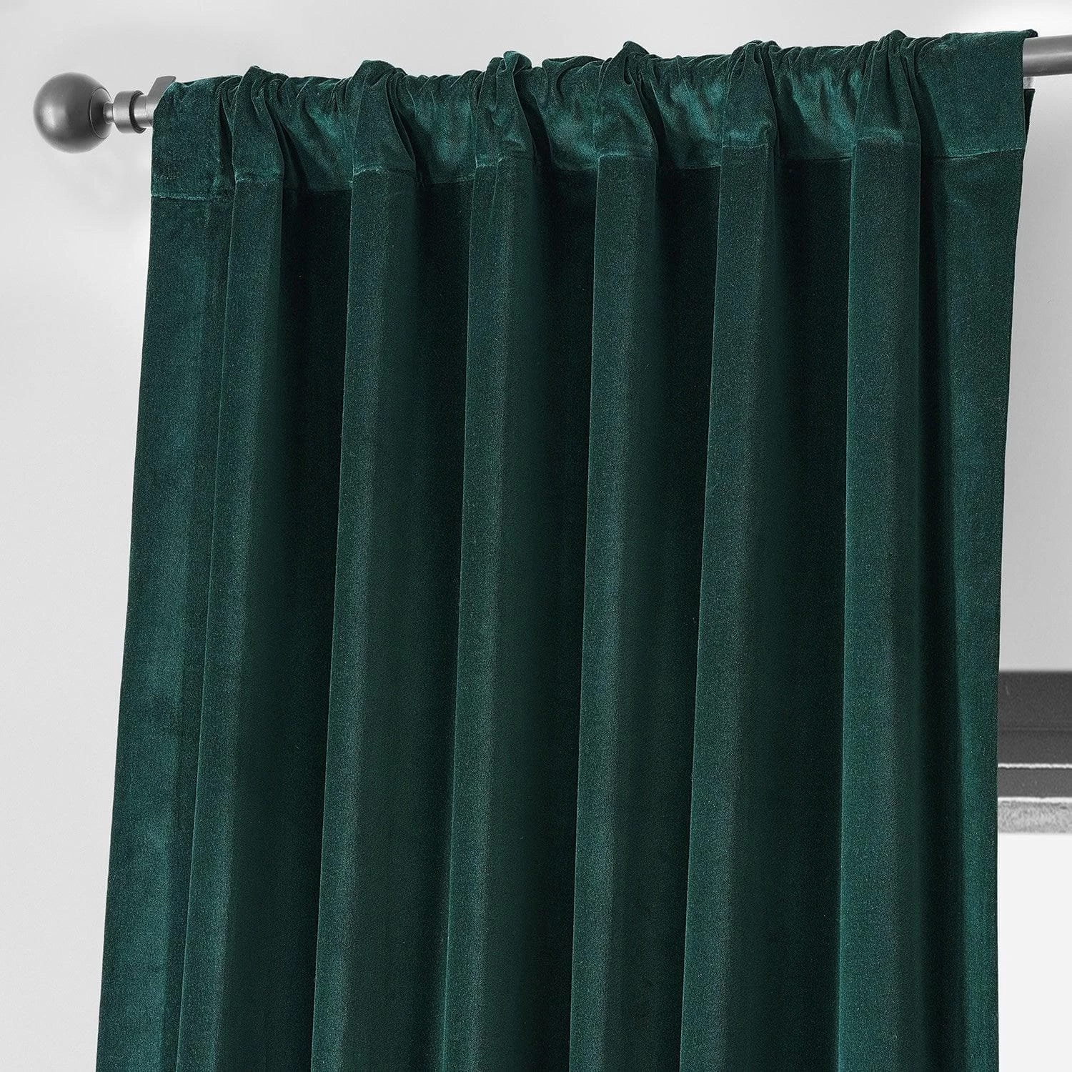 Dublin Green Vintage Cotton Velvet Curtain 6 Dublin Green Vintage Cotton Velvet Curtain - Image 4