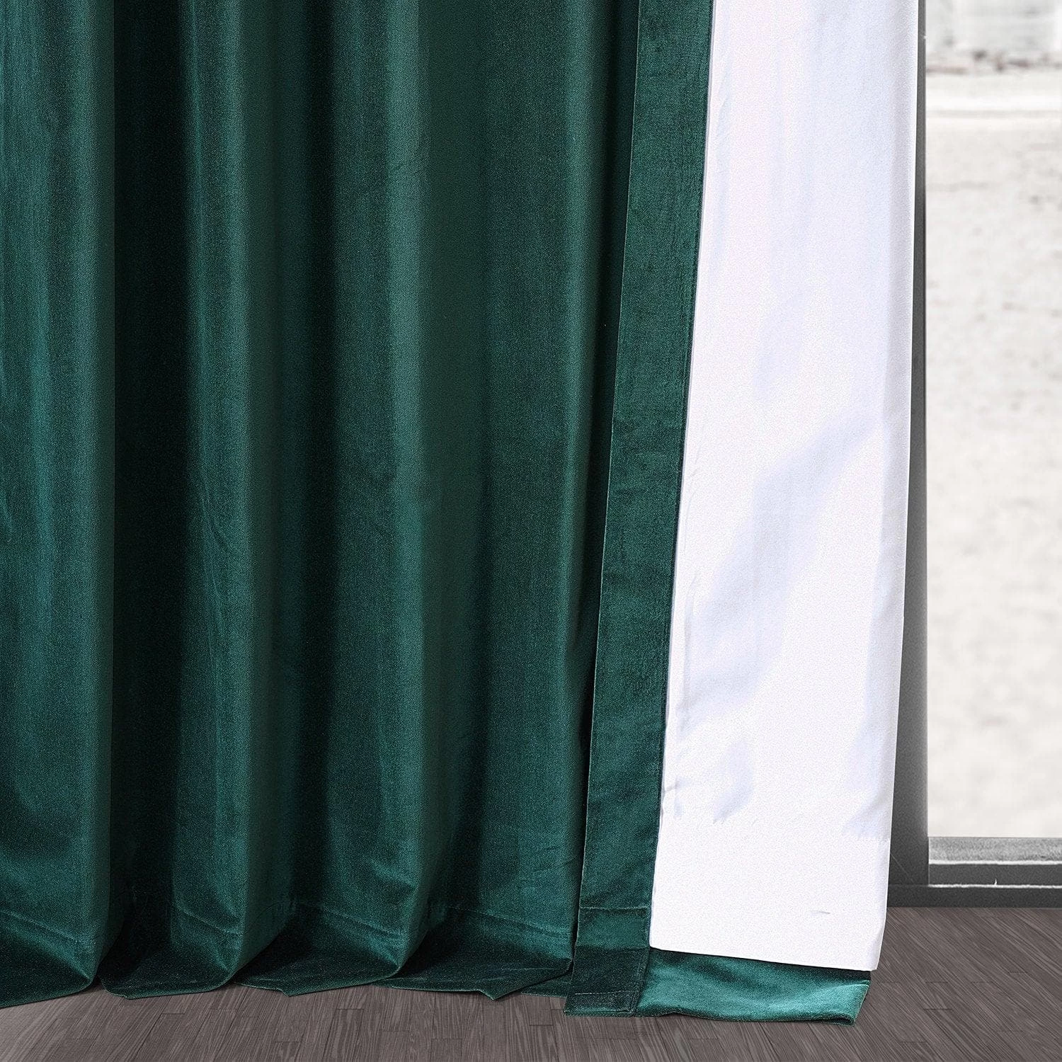 Dublin Green Vintage Cotton Velvet Curtain 7 Dublin Green Vintage Cotton Velvet Curtain - Image 5