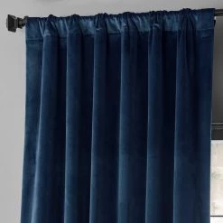 Americana Blue Urban Lush Velvet Curtain -Chic Curtains Shop VLCH F92010117 75369 3