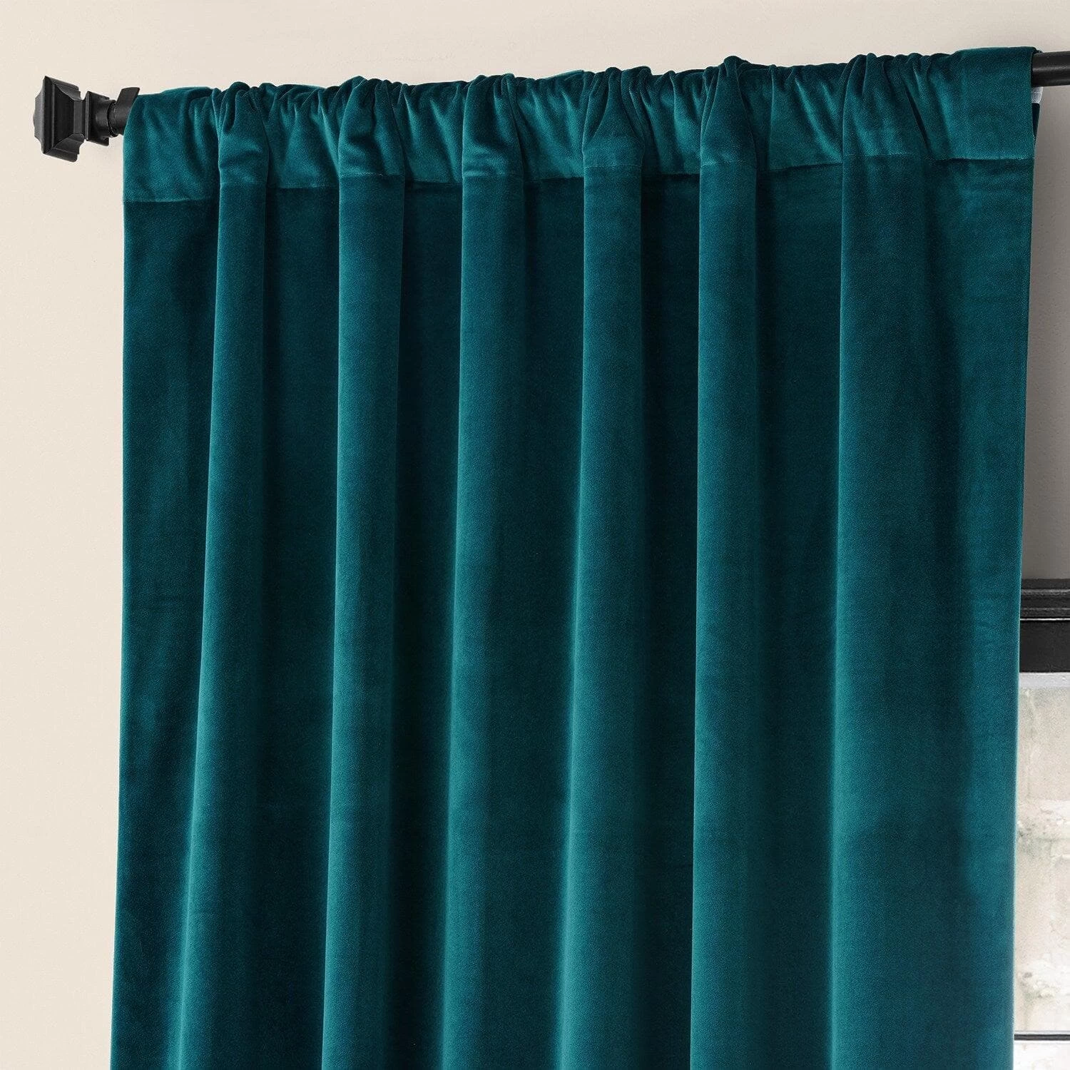 Night Time Teal Urban Lush Velvet Curtain 6 Night Time Teal Urban Lush Velvet Curtain - Image 4