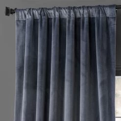 IronStone Grey Urban Lush Velvet Curtain -Chic Curtains Shop VLCH F92010125 75367 3