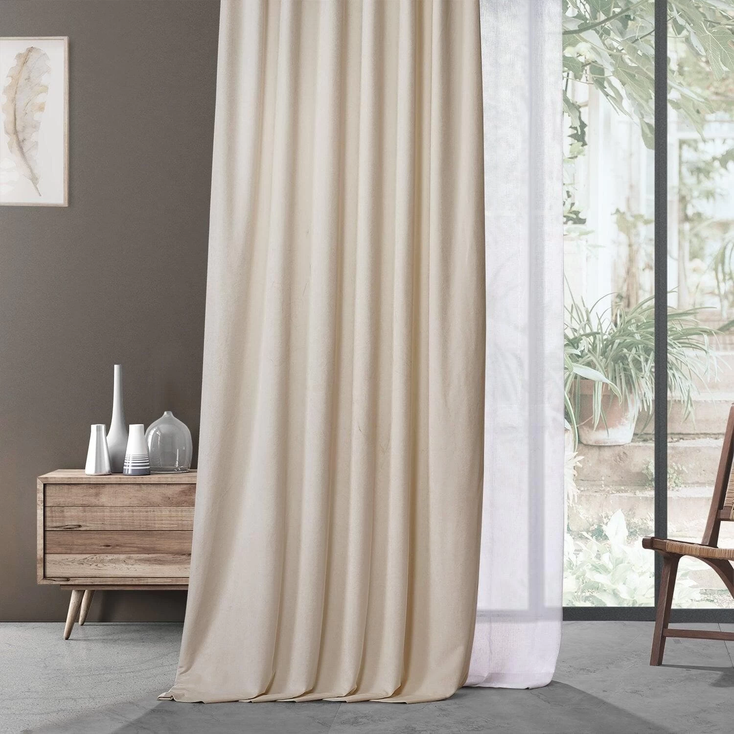 Tiramisu Cream Urban Lush Velvet Curtain 8 Tiramisu Cream Urban Lush Velvet Curtain - Image 6
