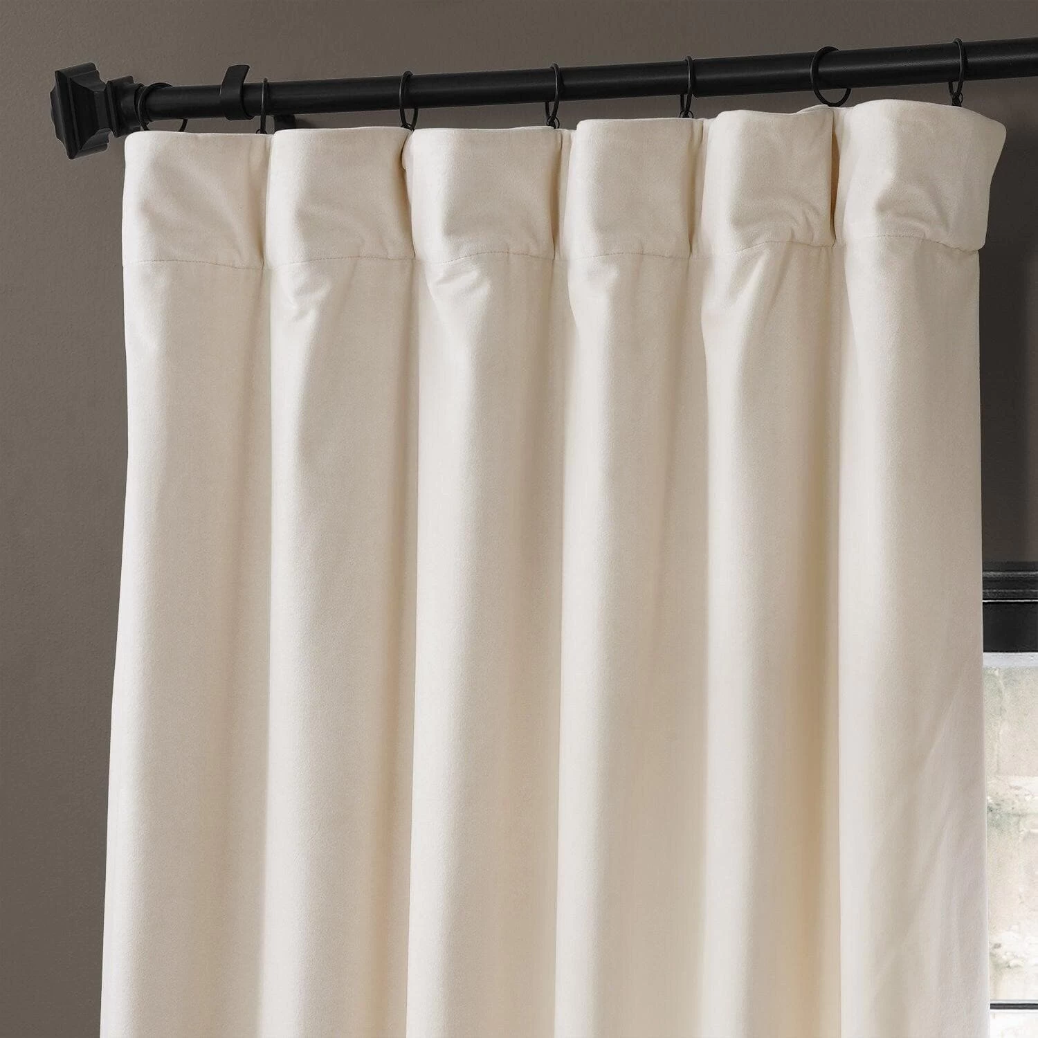 Tiramisu Cream Urban Lush Velvet Curtain 4 Tiramisu Cream Urban Lush Velvet Curtain - Image 2