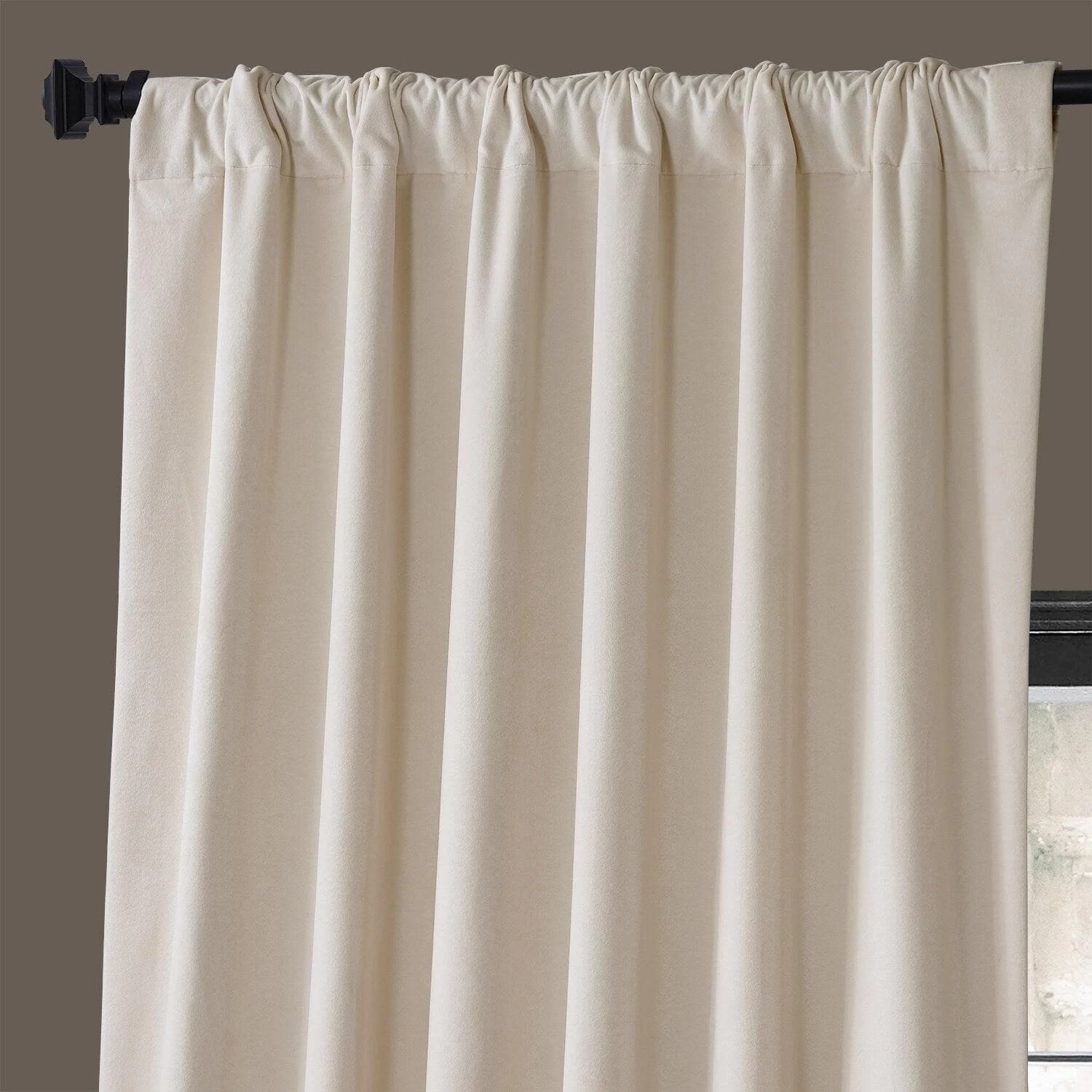 Tiramisu Cream Urban Lush Velvet Curtain 6 Tiramisu Cream Urban Lush Velvet Curtain - Image 4