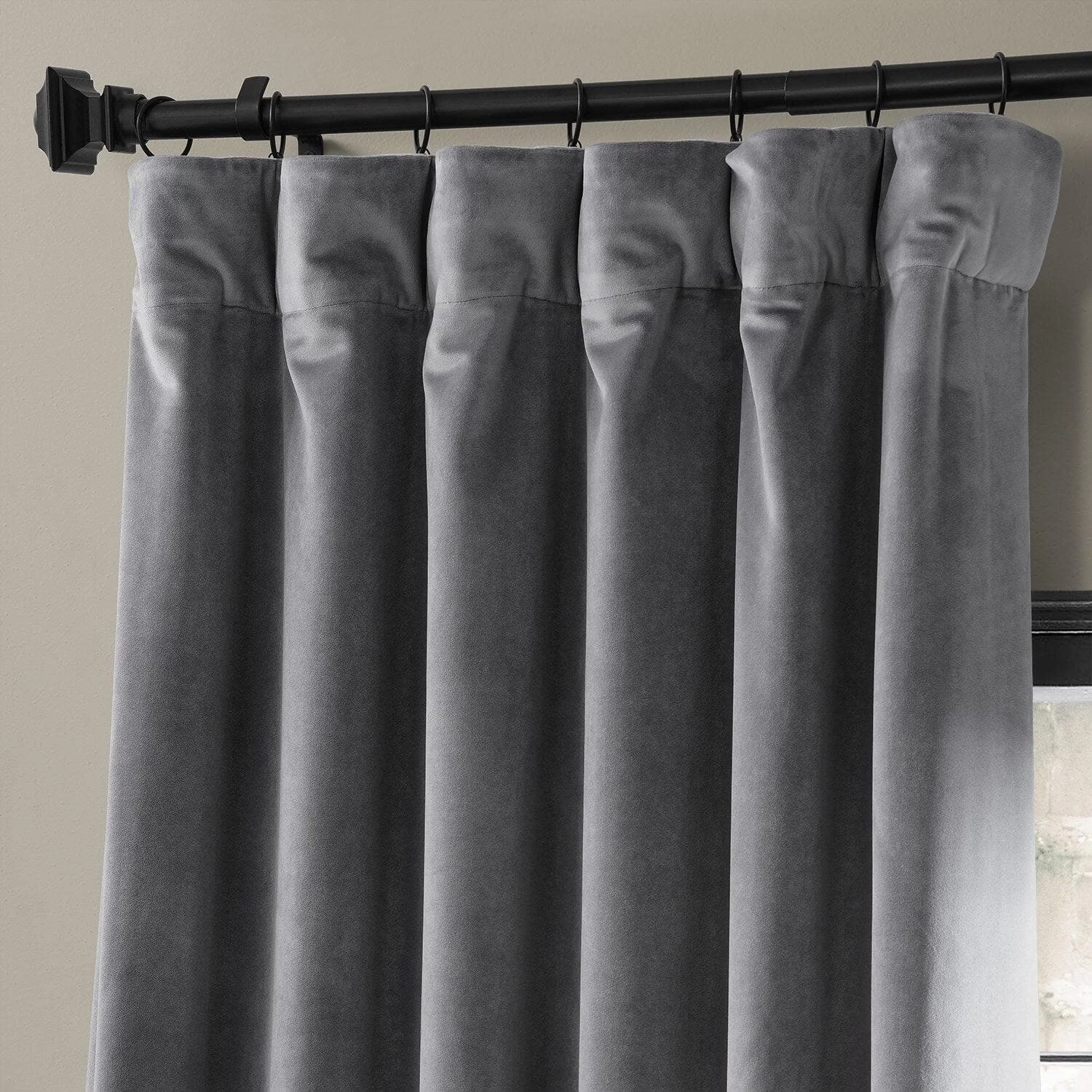 Haven Grey Urban Lush Velvet Curtain 4 Haven Grey Urban Lush Velvet Curtain - Image 2