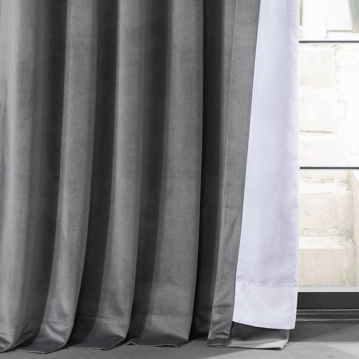 Haven Grey Urban Lush Velvet Curtain 7 Haven Grey Urban Lush Velvet Curtain - Image 5