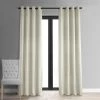 Porcelain White Grommet Signature Velvet Blackout Curtain 1 Porcelain White Grommet Signature Velvet Blackout Curtain -Chic Curtains Shop VPCH 110602 GRBO front view
