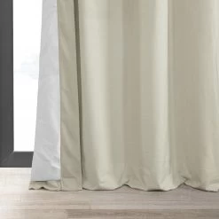 Porcelain White Grommet Signature Velvet Blackout Curtain -Chic Curtains Shop VPCH 110602 GRBO lining view