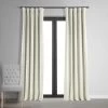 Porcelain White Signature Velvet Blackout Curtain 1 Porcelain White Signature Velvet Blackout Curtain -Chic Curtains Shop VPCH 110602 front view