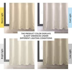 Alabaster Beige Grommet Signature Velvet Blackout Curtain 13 Alabaster Beige Grommet Signature Velvet Blackout Curtain -Chic Curtains Shop VPCH 120601 GRBO angled front view