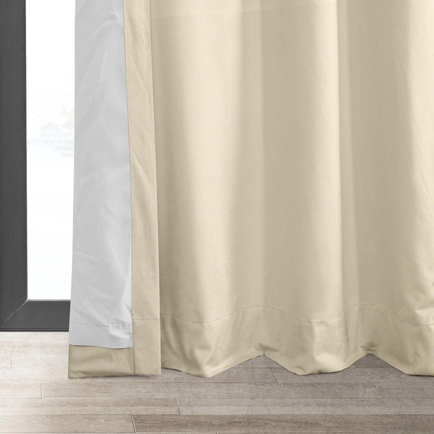 Alabaster Beige Grommet Signature Velvet Blackout Curtain 6 Alabaster Beige Grommet Signature Velvet Blackout Curtain - Image 4
