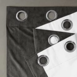 Gunmetal Grey Grommet Signature Velvet Blackout Curtain 10 Gunmetal Grey Grommet Signature Velvet Blackout Curtain -Chic Curtains Shop VPCH 140802 GRBO alt1