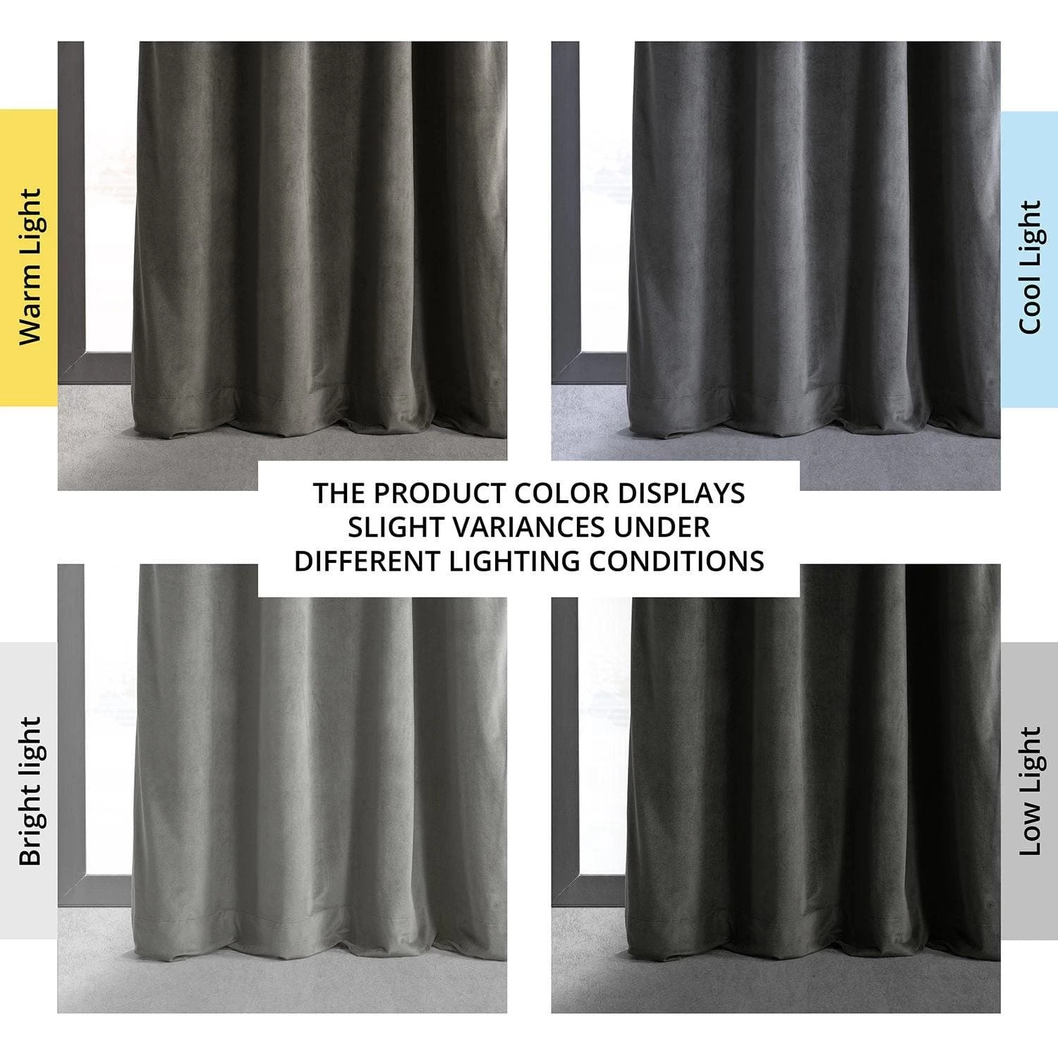 Gunmetal Grey Grommet Signature Velvet Blackout Curtain 8 Gunmetal Grey Grommet Signature Velvet Blackout Curtain - Image 6