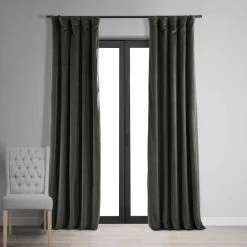 Gunmetal Grey Signature Velvet Blackout Curtain
