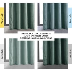 Aqua Mist Grommet Signature Velvet Blackout Curtain -Chic Curtains Shop VPCH 140803 GRBO angled front view