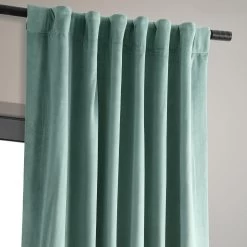 Aqua Mist Signature Velvet Blackout Curtain -Chic Curtains Shop VPCH 140803 back tab header