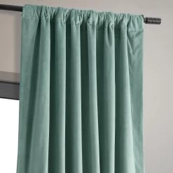 Aqua Mist Signature Velvet Blackout Curtain -Chic Curtains Shop VPCH 140803 pole pocket header