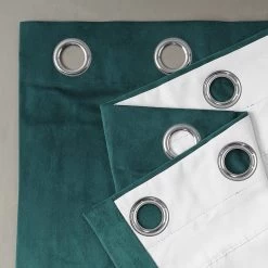 Everglade Teal Grommet Signature Velvet Blackout Curtain -Chic Curtains Shop VPCH 140804 GRBO alt1