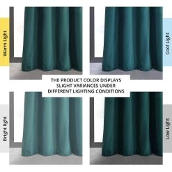 Everglade Teal Grommet Signature Velvet Blackout Curtain -Chic Curtains Shop VPCH 140804 GRBO angled front view