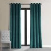 Everglade Teal Grommet Signature Velvet Blackout Curtain 2 Everglade Teal Grommet Signature Velvet Blackout Curtain -Chic Curtains Shop VPCH 140804 GRBO front view