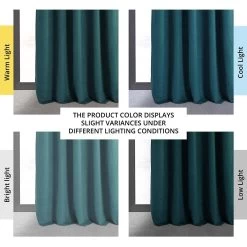 Everglade Teal Signature Velvet Blackout Curtain 13 Everglade Teal Signature Velvet Blackout Curtain -Chic Curtains Shop VPCH 140804 angled front view