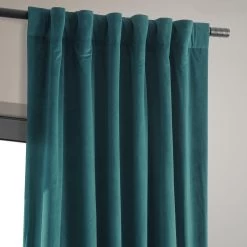 Everglade Teal Signature Velvet Blackout Curtain 10 Everglade Teal Signature Velvet Blackout Curtain -Chic Curtains Shop VPCH 140804 back tab header