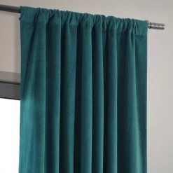 Everglade Teal Signature Velvet Blackout Curtain 11 Everglade Teal Signature Velvet Blackout Curtain -Chic Curtains Shop VPCH 140804 pole pocket header