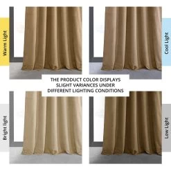 Amber Gold French Pleat Signature Velvet Blackout Curtain -Chic Curtains Shop VPCH 140805 FP angled front view