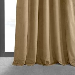 Amber Gold French Pleat Signature Velvet Blackout Curtain -Chic Curtains Shop VPCH 140805 FP floor break