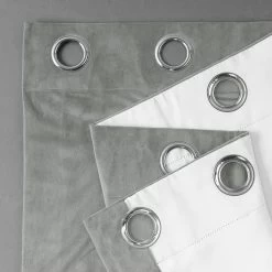 Silver Grey Grommet Signature Velvet Blackout Curtain 10 Silver Grey Grommet Signature Velvet Blackout Curtain -Chic Curtains Shop VPCH 145002 GRBO alt1