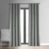 Silver Grey Grommet Signature Velvet Blackout Curtain