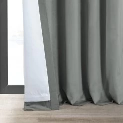 Silver Grey Signature Velvet Blackout Curtain -Chic Curtains Shop VPCH 145002 lining view
