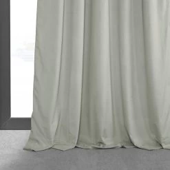 Reflection Grey French Pleat Signature Velvet Blackout Curtain -Chic Curtains Shop VPCH 160401 FP floor break