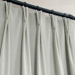 Reflection Grey French Pleat Signature Velvet Blackout Curtain -Chic Curtains Shop VPCH 160401 FP frenchpleat1