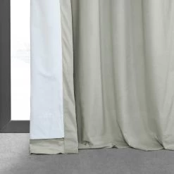 Reflection Grey French Pleat Signature Velvet Blackout Curtain -Chic Curtains Shop VPCH 160401 FP lining view