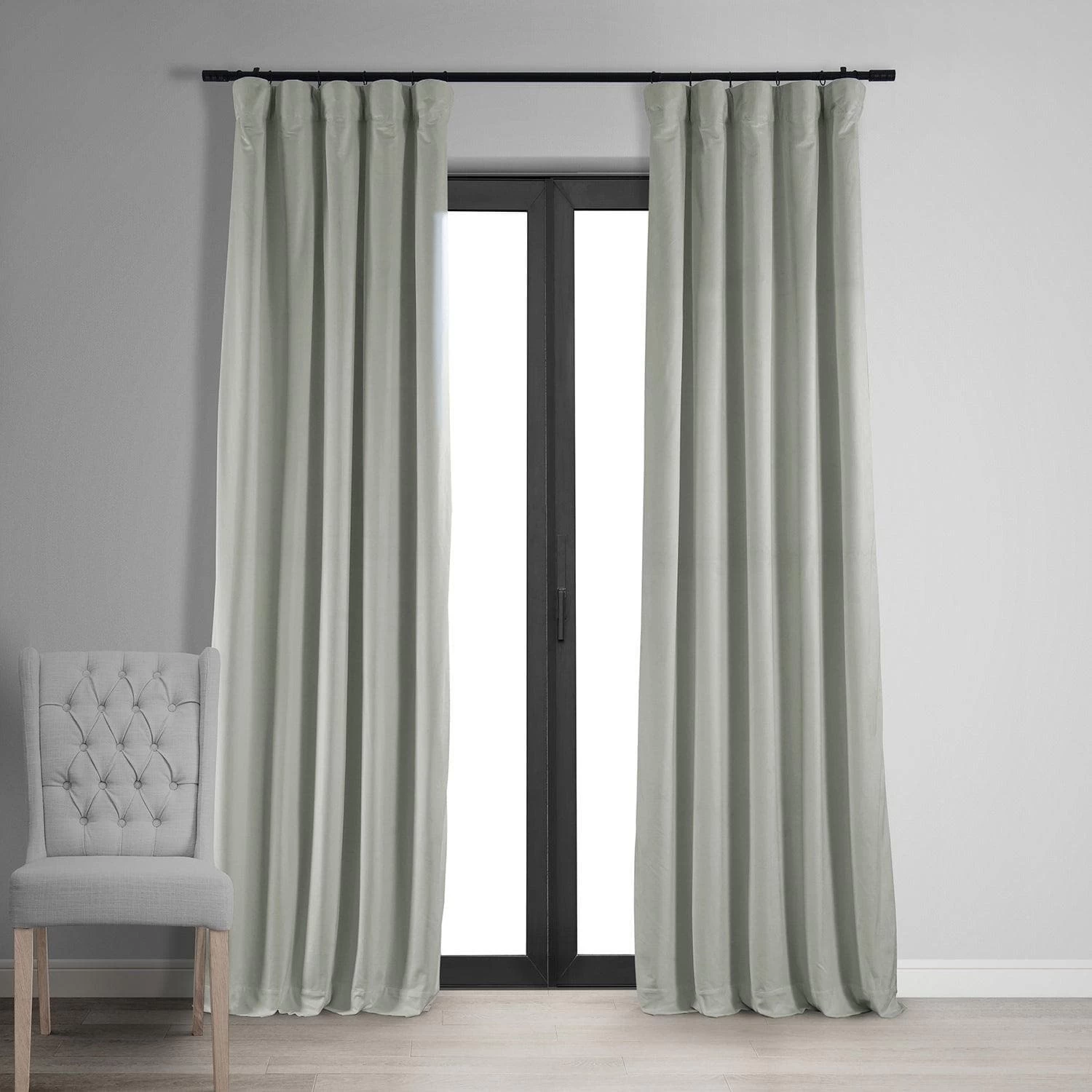 Reflection Grey Signature Velvet Blackout Curtain 3 Reflection Grey Signature Velvet Blackout Curtain