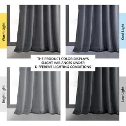 Distance Blue Grey French Pleat Signature Velvet Blackout Curtain 13 Distance Blue Grey French Pleat Signature Velvet Blackout Curtain -Chic Curtains Shop VPCH 180101 FP angled front view