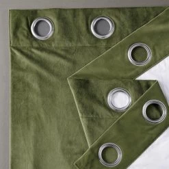 Basque Green Grommet Signature Velvet Blackout Curtain -Chic Curtains Shop VPCH 180102 GRBO 94351 2