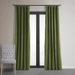 Basque Green Signature Velvet Blackout Curtain