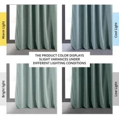 Skylark Blue Signature Velvet Blackout Curtain -Chic Curtains Shop VPCH 180106 angled front view