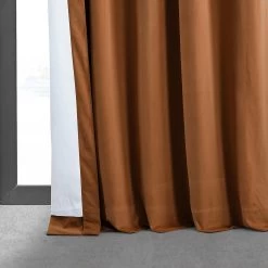Burnt Pumpkin Signature Velvet Blackout Curtain 12 Burnt Pumpkin Signature Velvet Blackout Curtain -Chic Curtains Shop VPCH 180408 lining view