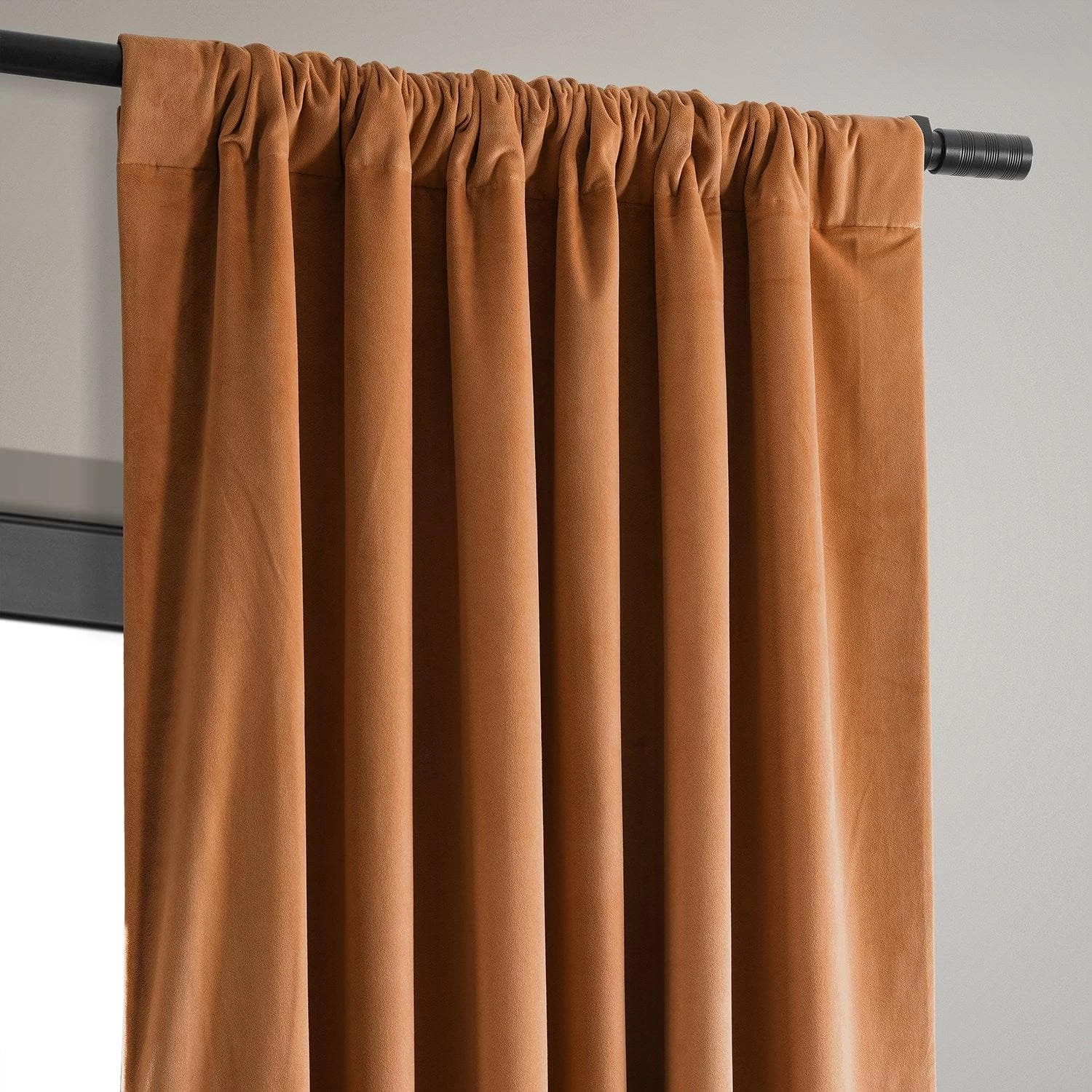 Burnt Pumpkin Signature Velvet Blackout Curtain 6 Burnt Pumpkin Signature Velvet Blackout Curtain - Image 4