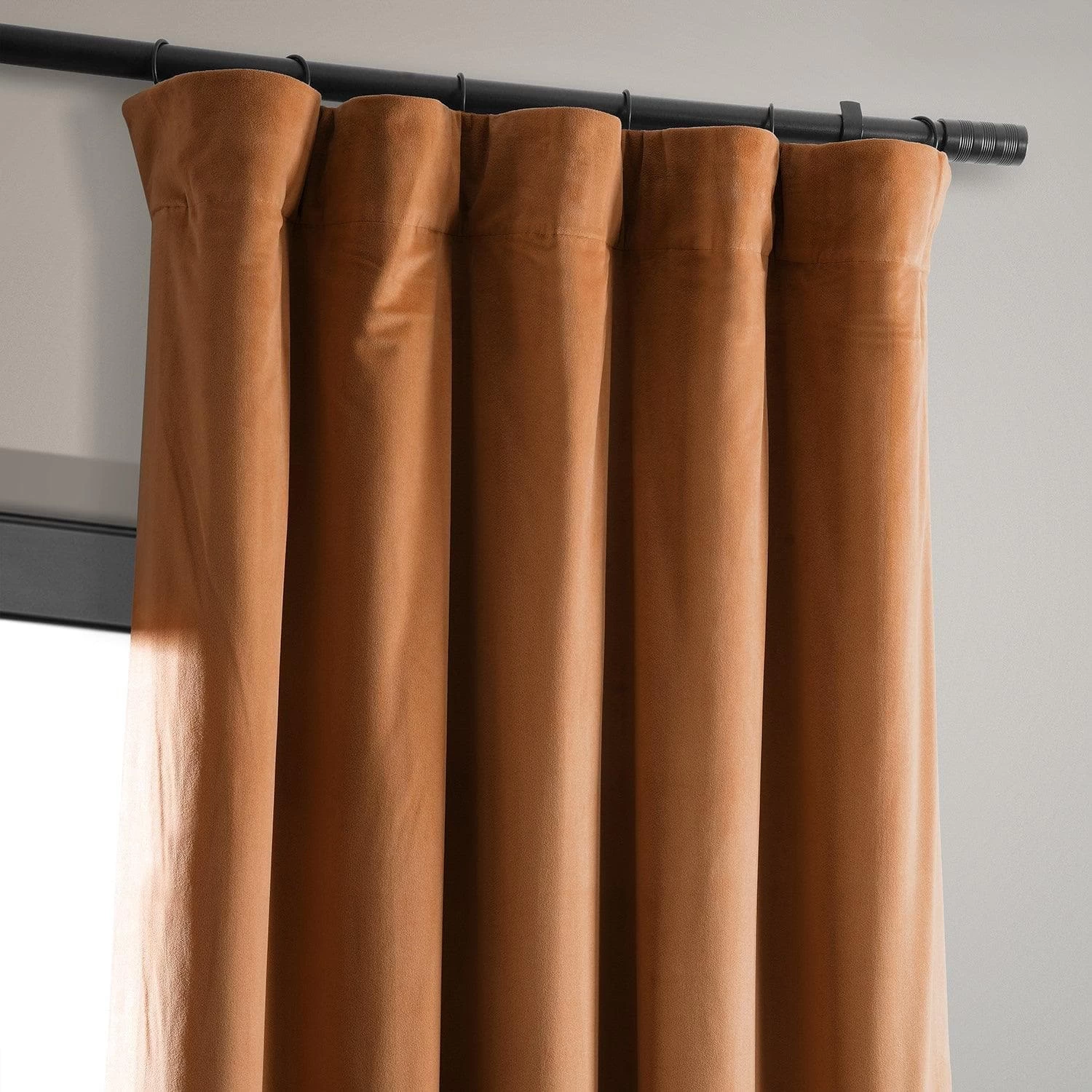 Burnt Pumpkin Signature Velvet Blackout Curtain 4 Burnt Pumpkin Signature Velvet Blackout Curtain - Image 2